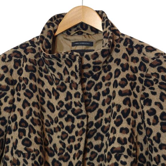 Talbots Plus Wool Leopard Print Coat Zip Front Mid Length Animal Print Chic 16W - Picture 10 of 16